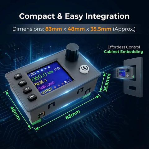 DIY Friendly Stepper Motor Controller For CNC And PLC 12 24V DC With 1.8 Inch Color Screen Real Time Display Dimensions