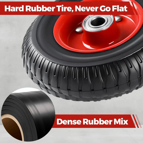 8 Inch Heavy Duty Solid Rubber All Terrain Caster Wheels Set Of 4 With 2200 Lb Capacity Industrial Plate Casters close-up