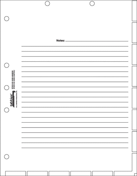 Medical Chart Index Divider Sheets White 110 Lb Stock 400 Per Box Seven-Hole Punched For Folders And 3 Ring Binders Ruled For Fast No-Fuss Chart Organization And Easy Notation