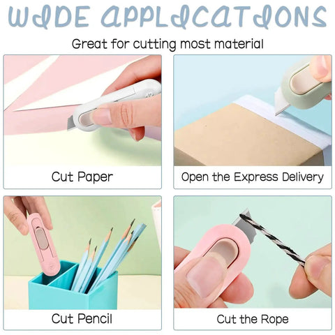 4 Pack Retractable Box Cutter For Opening Boxes Envelopes And Packages used for cutting paper, opening boxes, sharpening pencils