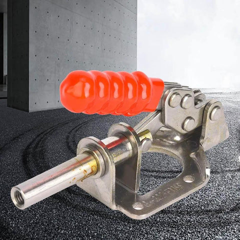 Toggle Clamp Quick Release Push Pull Type Beefy Heavy Duty Clamp with 300 lbs holding capacity and anti slip rubber pressure tip.