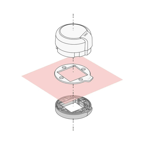 Exploded view of Oval Magnetic Punch For Paper Crafting And Scrapbooking with magnetic alignment components.