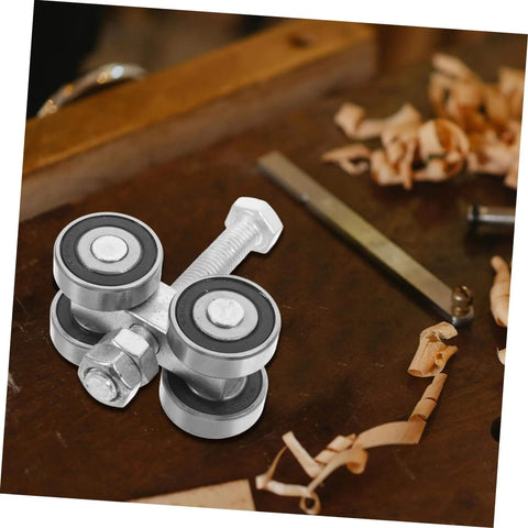 Stainless Steel Double Bearing Caster Wheel For Sliding Gates And Barn Doors Heavy Duty Track Roller on workshop bench