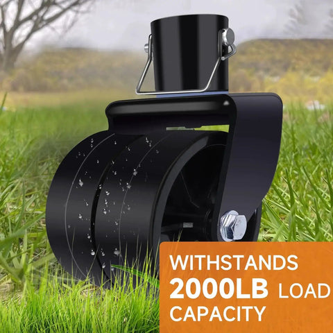 Dual 6 Inch Trailer Jack Wheel Replacement 2000 Lb Capacity Fits Standard Jacks on grass