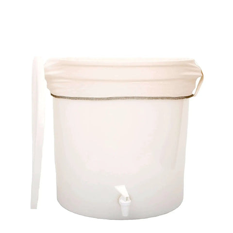 Industrial 10 Gallon Reusable Coffee Filter Set With Organic Cotton GOTS Certified Two Pack for large urns, installed view