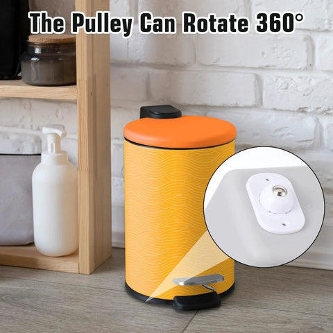 360-degree swivel caster wheel installed on kitchen trash can, part of the 24 Pcs Self Adhesive Caster Wheels Set for smooth mobility.