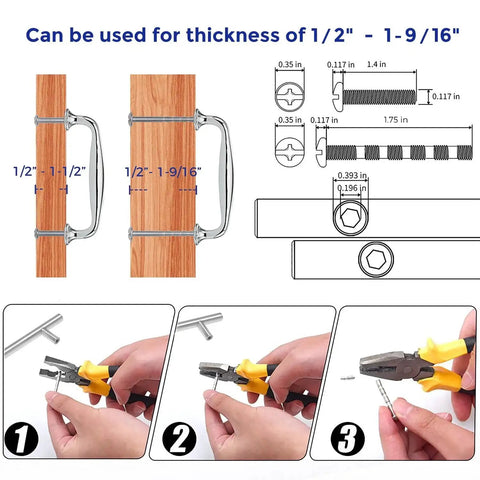 Installation guide for 20 Pack 3-3/4 Inch Polished Chrome Cabinet Handles Solid Zinc Alloy Cupboard And Drawer Pulls