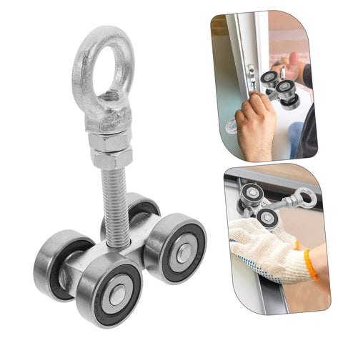 Heavy Duty Sliding Door Roller Track System Kit With Silent Trolley Assemblies And Heavy Duty Wheel Rollers for door installation