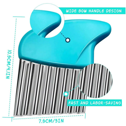 Two Pack Crinkle Cutters Stainless Steel Crinkle Chopper With Wave Blade Potato Slicer For Fries Potatoes Carrots Cheese