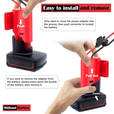 Power Wheel Adapter 12V Battery Conversion Kit With Switch And Fuse 12AWG Wire Terminals Plug And Play Connector demonstration
