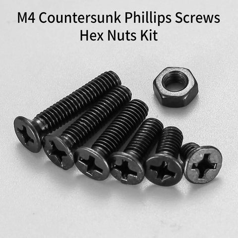 M4 Flat Head Machine Screws And Nuts Kit 275 Piece Black Countersunk Phillips Head Screws Bolts And Hex Nuts Assortment