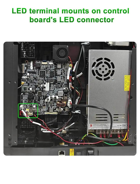 Lit 24V LED Light Kit For Adventurer 5M And 5M Pro 3D Printers installation on control board