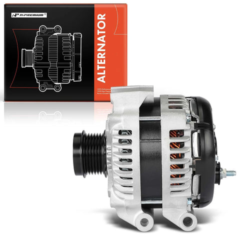 Rugged Alternator For Jeep Cherokee KL Series 2014-2022 3.2L V6 12V 180A With 6 Groove Decoupler Pulley Replacement Part P56029740AA TN4210007150 Lifetime Warranty side view