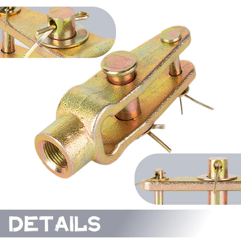 Double Pinned Slack Adjuster Clevis Pin Kit With 5/8-18 Threaded Pins For Air Brake Chambers, side view showing clevis and pins