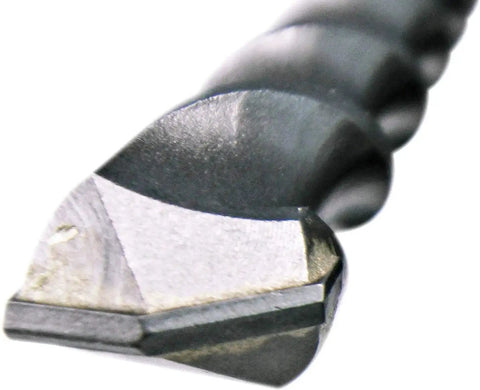 Close-up of Deep 10 Inch Three Quarter Inch SDS Plus Drill Bit Set For Concrete And Masonry Two Pack With Tungsten Carbide Tips
