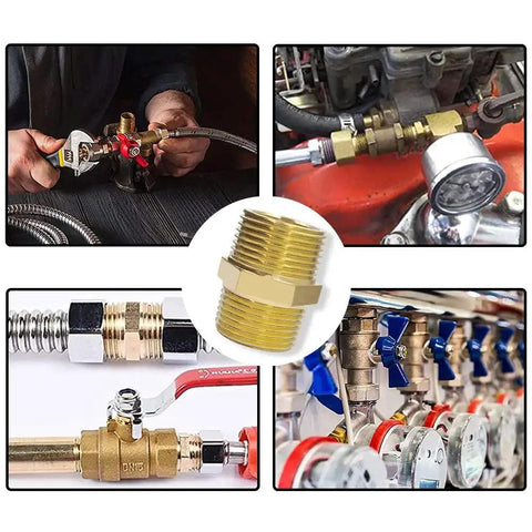2 Pack Brass Hex Nipple 3/4 NPT To 3/4 NPT Male Thread Pipe Fittings in various plumbing and water systems applications