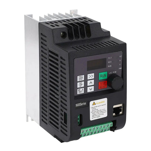 1.5KW VFD Variable Frequency Drive for CNC Spindle Motor Speed Control PLC PID Controller with Voltage Vector Control, front view