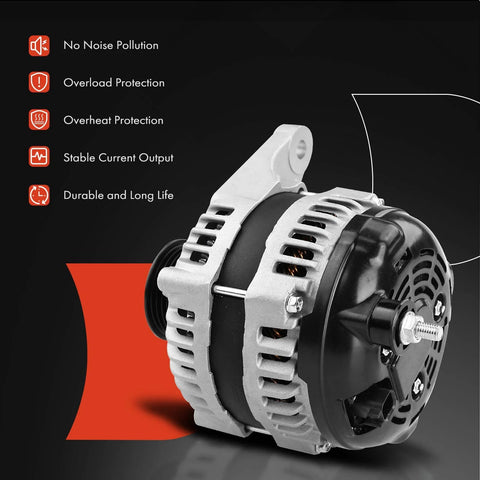 Beefed-Up 150Amp 12V Alternator For Dodge Journey 2009 2010 V6 3.5L With 6-Groove Pulley Clockwise Rotation Replace 04801483AA