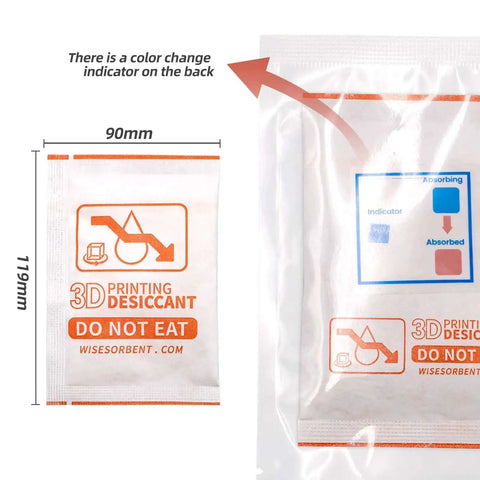 Molecular Sieve Desiccant Powder Packs For 3D Printer Filament Drying And Storage, 20g Each, 30 Packs with color change indicator