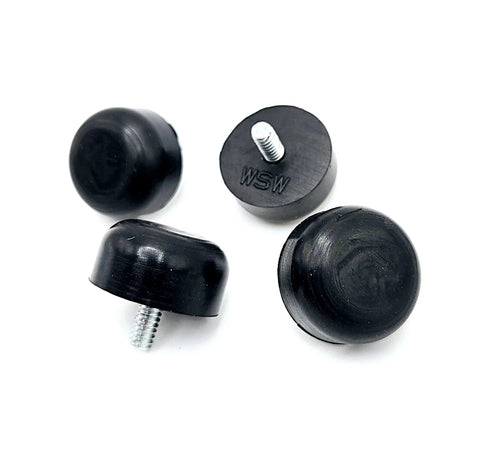 10-24 Thread Rubber Feet Bumpers 1 Inch Round Screw In Equipment Spacers With Galvanized Steel Stud Leveling Feet For Tables Machinery Cabinets