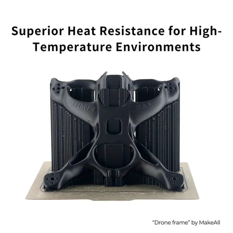 Drone frame printed with Fibreheart PPA-CF Carbon Fiber Nylon 3D Filament for Heavy-Duty Strength and Heat Resistance PAHT-CF 1kg Black