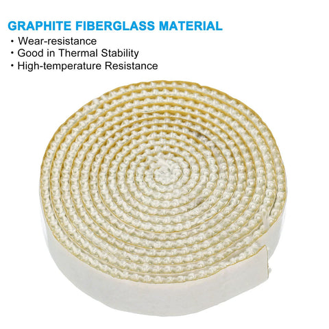 PATIKIL fiberglass wood stove gasket roll, 3/4 x 1/8 x 73 in, white, self-adhesive seal rope