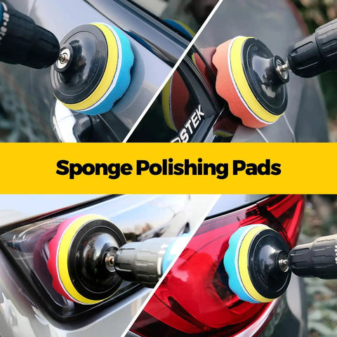30 Piece Drill Brush Set With Scrub Pads And Sponges For Grout Tiles used on car surfaces