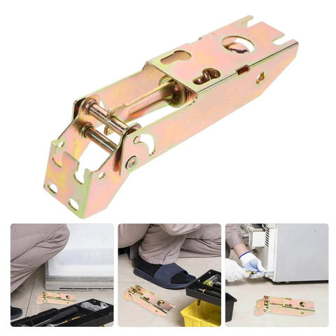 Drop Down Chest Freezer Hinge Replacement With Durable Metal Spring for Smooth Door Operation, showing installed and individual hinge views