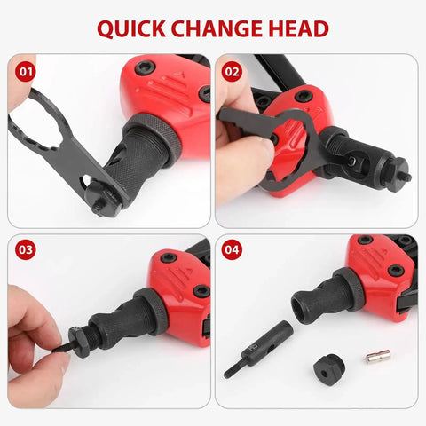 Pro Grade 16 Inch Rivet Nut Tool Kit with quick-change head for mandrel swaps