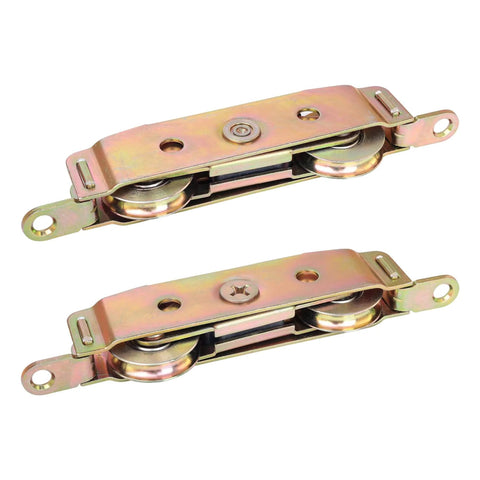Two Pack Sliding Door Rollers For Sliding Glass Patio Doors Replacement Roller Assembly One And A Quarter Inch Steel Ball Wheel Bearing Side Adjustable Heavy Duty Easy Install, shown in a front view