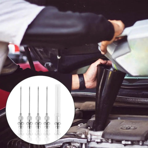 Person using 10 Piece Grease Injector Needle Kit For Most Grease Guns, 6cm Steel Nozzle Tips, ideal for automotive maintenance.