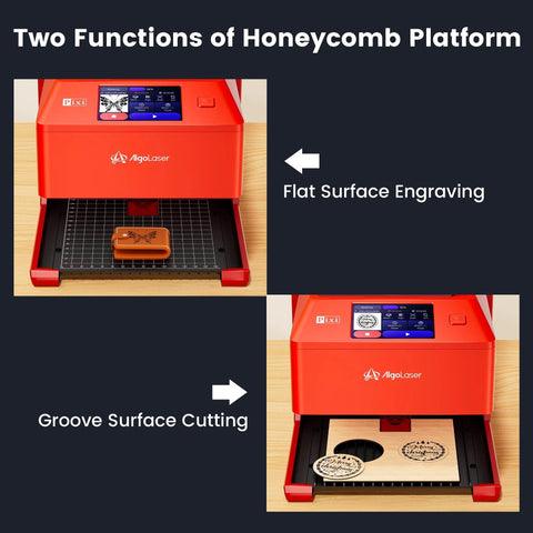 All In One Portable Laser Engraver With Built In AlgoOS 2.0, 3W Class 1 Cutter showcasing flat and groove surface engraving