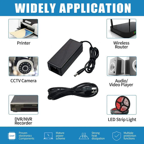 24V DC Power Supply 6A Beefy Adapter For LED Strips And Printers, 100-240V AC To 24V DC Converter, 144W, multi-device compatibility image