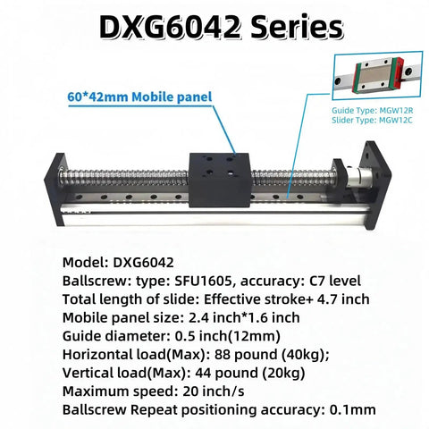 4 Inch Stroke Linear Stage With 1605 Ballscrew And Mini Single Linear Guide Rail For Diy CNC Router Engraver And Robotic Arm Bracket Pro Grade Compatibility With Nema17 And Nema23 Motors 0.1mm Precision