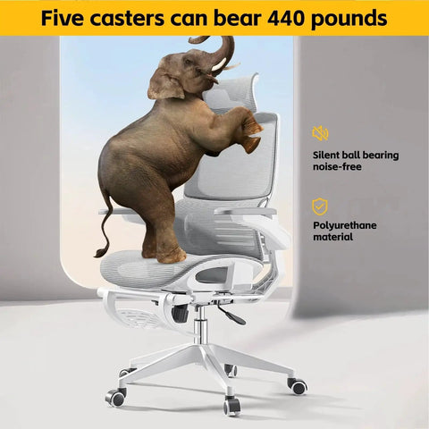 Elephant on chair demonstrates strength of Office Chair Wheel Replacement Kit 5 Pieces For Hardwood Floors And Carpets Silent Smooth Rolling