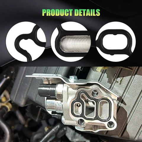 VVT VTEC Solenoid Gasket Kit With Valve Cover Gasket Set And Spool Valve Filter Screen installed on engine, oil resistant