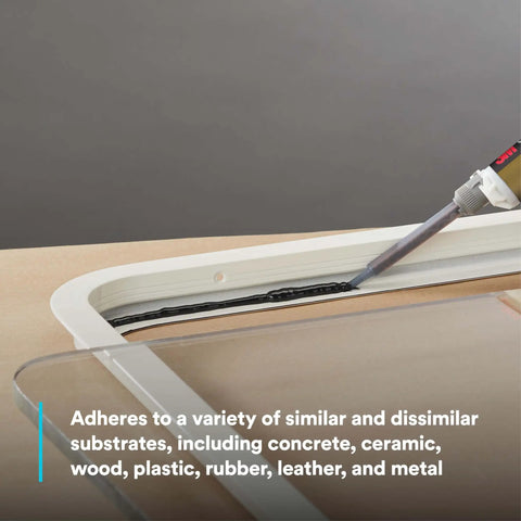 Application of Urethane Adhesive DP620NS Black 48.5 mL Duo-Pak on ceramic surface for structural bonding