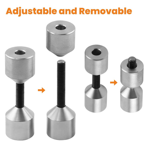 4 Piece Stainless Steel Flange Two Hole Alignment Pins Set In 1-1/8 Inch And 1-5/8 Inch Diameters for quick bolt alignment installation.