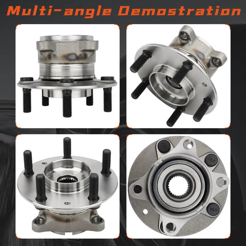 Multi-angle view of Beefed-Up Rear Wheel Bearing And Hub Assembly for Mazda CX-3 2016-2021, 5 Lug, Without ABS.