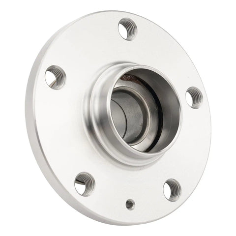 Rear Wheel Hub Bearing Assembly 512319 Direct Fit Drop In 5 Lug With ABS, silver metal hub with mounting holes