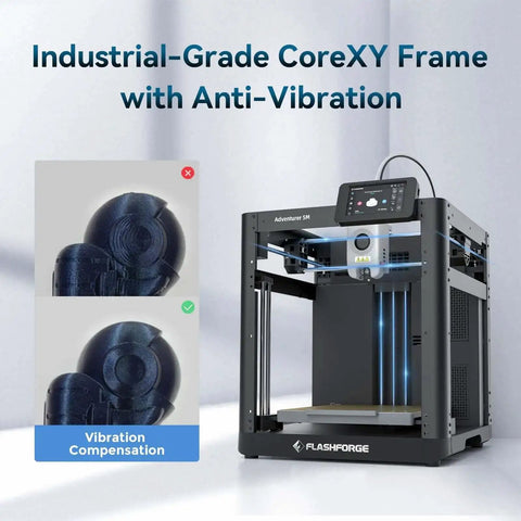 Beginner Friendly Adventurer 5M 3D Printer With Auto Leveling And Direct Drive, anti-vibration frame and control panel display