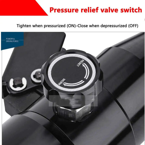 Pro Grade Hydraulic Metal Sheet Hole Puncher Kit pressure relief valve switch close-up