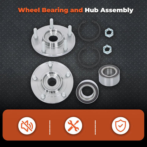 Wheel Hub Kit With Bearing For Mitsubishi Outlander Sport Front Left And Right 4WD 2011 2018 Replacement Includes Bearing