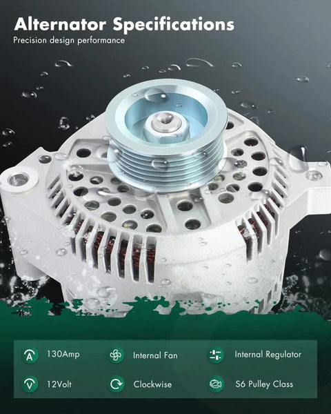 High Output 130 Amp Alternator Replacement For Ford Mustang 1994-2000, Thunderbird 1994-1997, Mercury Cougar 1994-1997