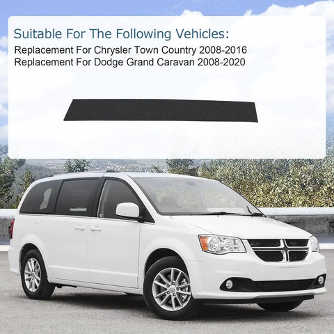 Right B Pillar Outer Trim For 2008-2020 Dodge Grand Caravan Town Country Black shown above white minivan