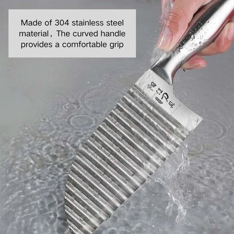 Stainless Steel Crinkle Cutter For Wavy Fries And Veggies, Ultra Sharp Knife Lets You Create Crinkle Cut Potatoes.