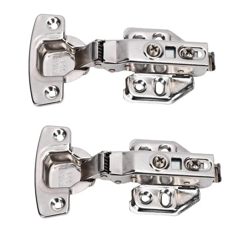 Rebound Soft Closing Cabinet Hinge, 3 Way Adjustable Frameless, Includes Installation Screws, Durable 304 Stainless Steel Construction