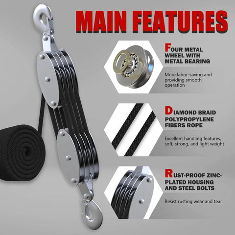 heavy duty rope hoist 4400 lb Capacity for Lifting 🍁