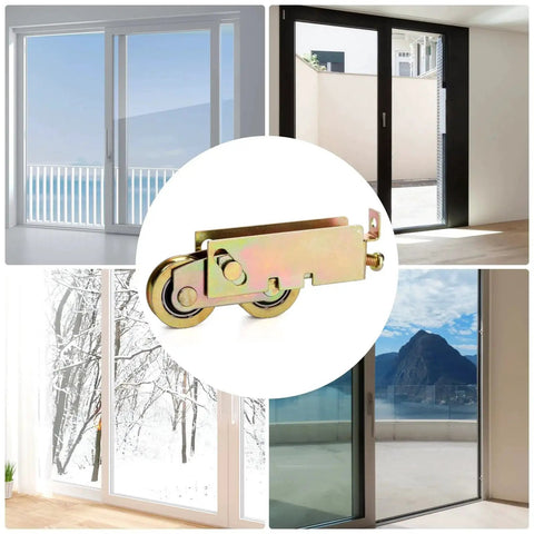 4 Pack Sliding Patio Door Rollers 1-1/4 Inch Steel Ball Bearing Replacement Set For Sliding Glass Doors Tandem Roller Assembly Wheels