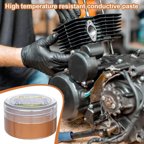 Electrical Grease Conductive Paste For Automotive And Electronics Copper Anti Seize Compound applied to engine component